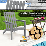 Sillón de jardín Adirondack de madera de acacia resistente para exteriores