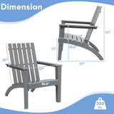 Sillón de jardín Adirondack de madera de acacia resistente para exteriores
