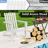 Sillón de jardín Adirondack de madera de acacia resistente para exteriores