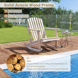 Mecedora Adirondack con asiento de listones y respaldo alto en forma de abanico - Natural