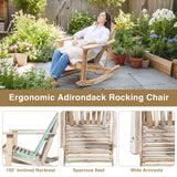 Mecedora Adirondack con asiento de listones y respaldo alto en forma de abanico - Natural