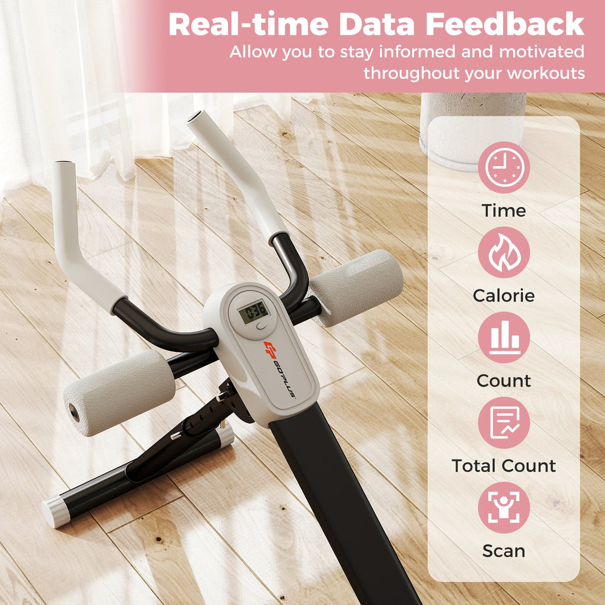 Adjustable Abdominal Trainer Ab Workout Machine Foldable Ab Cruncher