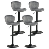 Adjustable Counter Height Chairs Set of 4 with Velvet Upholstered Backrests