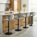 Adjustable Counter Height Chairs Set of 4 with Velvet Upholstered Backrests