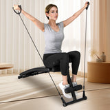 Banco Abdominal con Declinación Ajustable para Ejercicio en Gimnasio en Casa con Bola de Velocidad y 2 Bandas de Resistencia