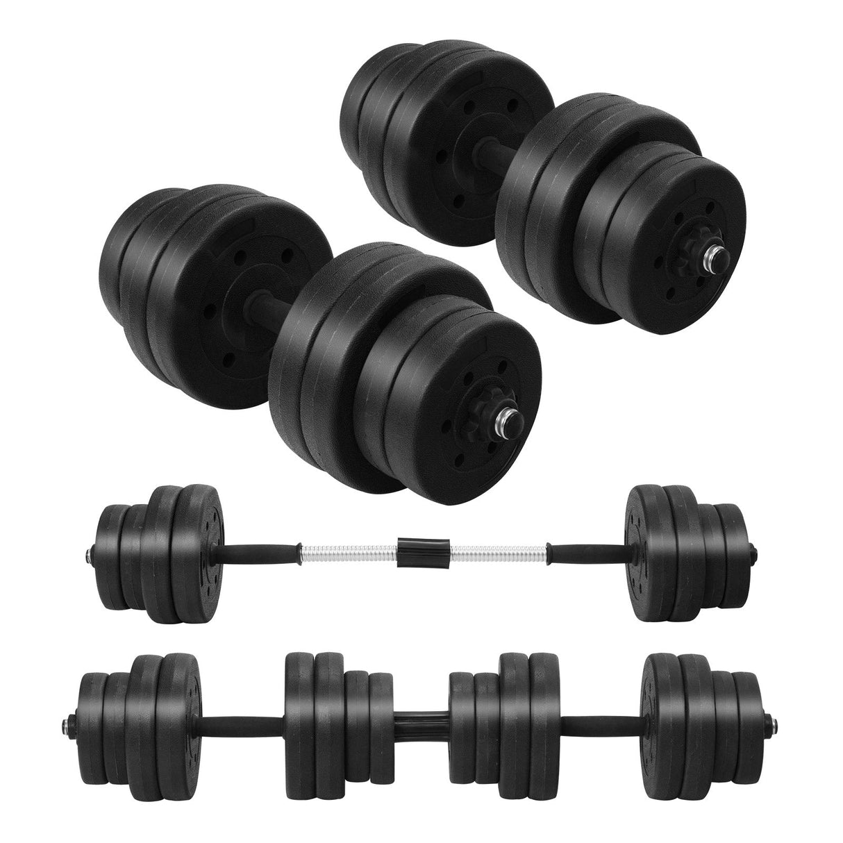 Mancuernas ajustables de 66 libras, pesas libres con conectores para entrenamientos de fitness en casa
