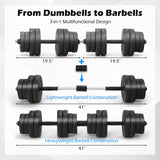 Mancuernas ajustables de 66 libras, pesas libres con conectores para entrenamientos de fitness en casa