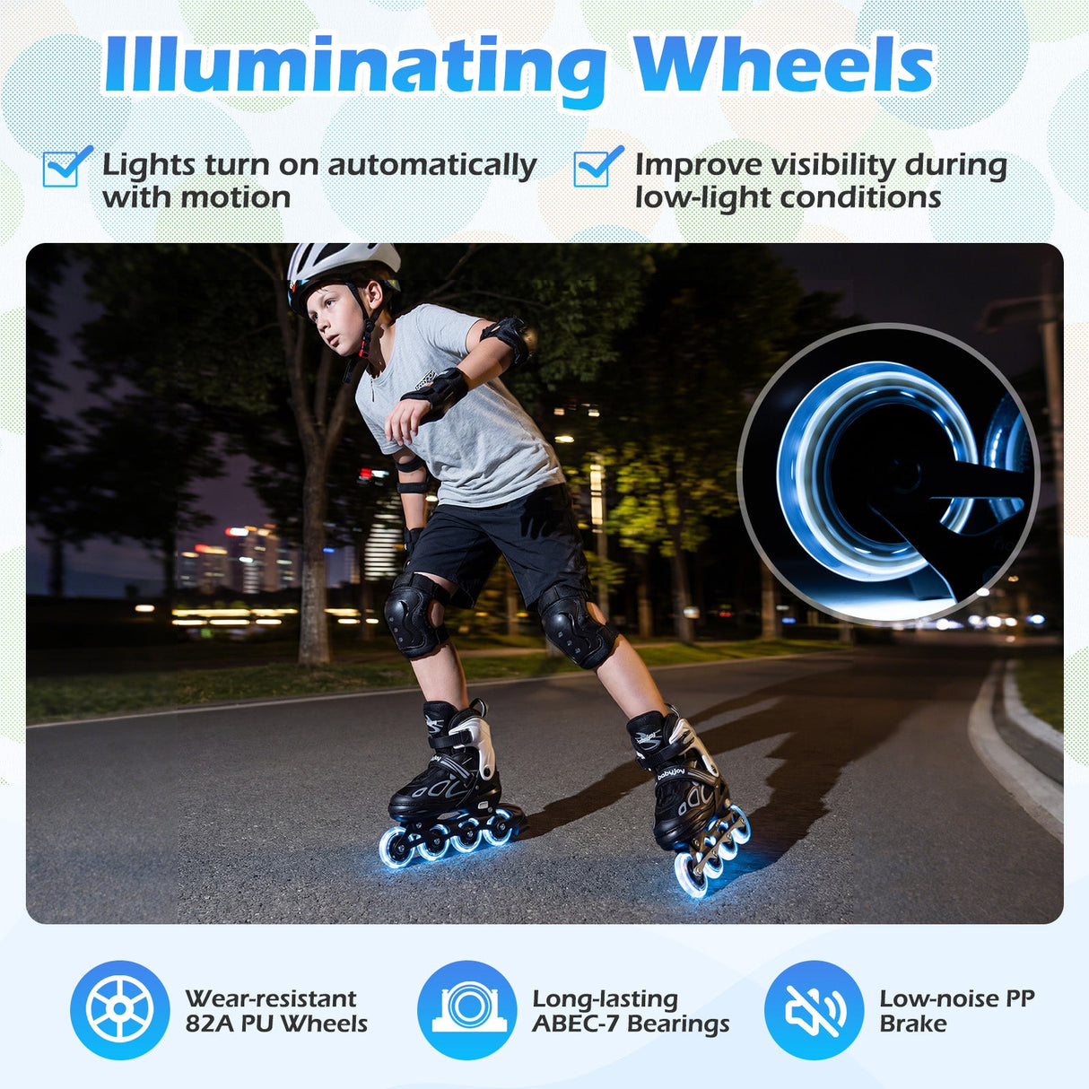 Patines en línea ajustables para niños - 4 tallas - Patín de cuchilla ajustable
