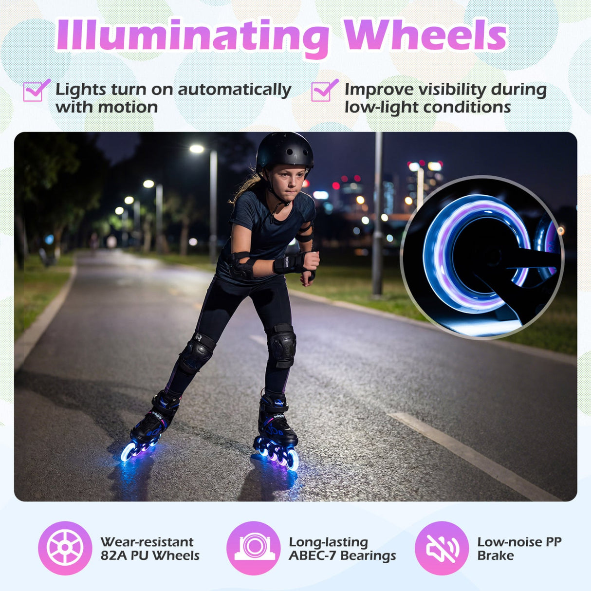 Patines en línea ajustables para niños - 4 tallas - Patín de cuchilla ajustable