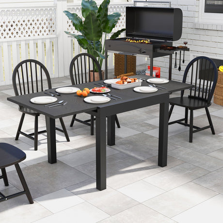 Mesa de comedor extensible ajustable de patio de 31.5 a 63 pulgadas para 4-6 personas - Gris