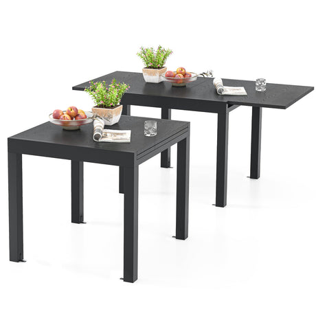 Mesa de comedor extensible ajustable de patio de 31.5 a 63 pulgadas para 4-6 personas - Gris