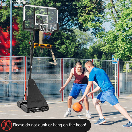 Sistema de aro de baloncesto portátil con altura ajustable de 4.9 a 10 pies