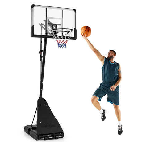 Sistema de aro de baloncesto portátil con altura ajustable de 4.9 a 10 pies
