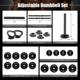 Juego de mancuernas de peso ajustable 4 en 1 - Negro