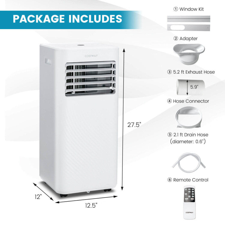 Aire acondicionado portátil de 8000 BTU con temporizador