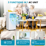 Aire acondicionado portátil de 8000 BTU con temporizador