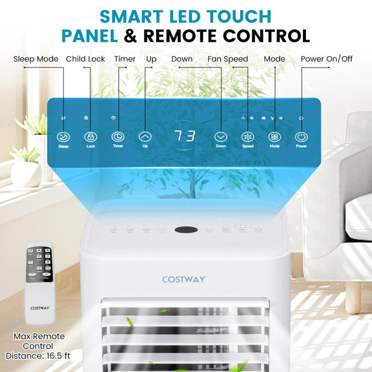Aire acondicionado portátil de 8000 BTU con temporizador