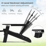All-Weather HIPS Patio Adirondack Lounge Chair with Retractable Footrest