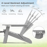 All-Weather HIPS Patio Adirondack Lounge Chair with Retractable Footrest