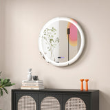Anti-Fog Round Led Bathroom Mirror with 3 Color LED Lights