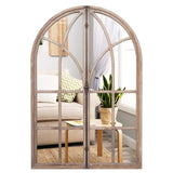 Espejo de pared con cristal de arco para sala de estar y entrada - Natural