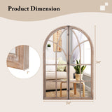 Espejo de pared con cristal de arco para sala de estar y entrada - Natural