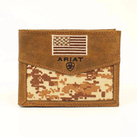 Cartera plegable de hombre Ariat Camo Flag