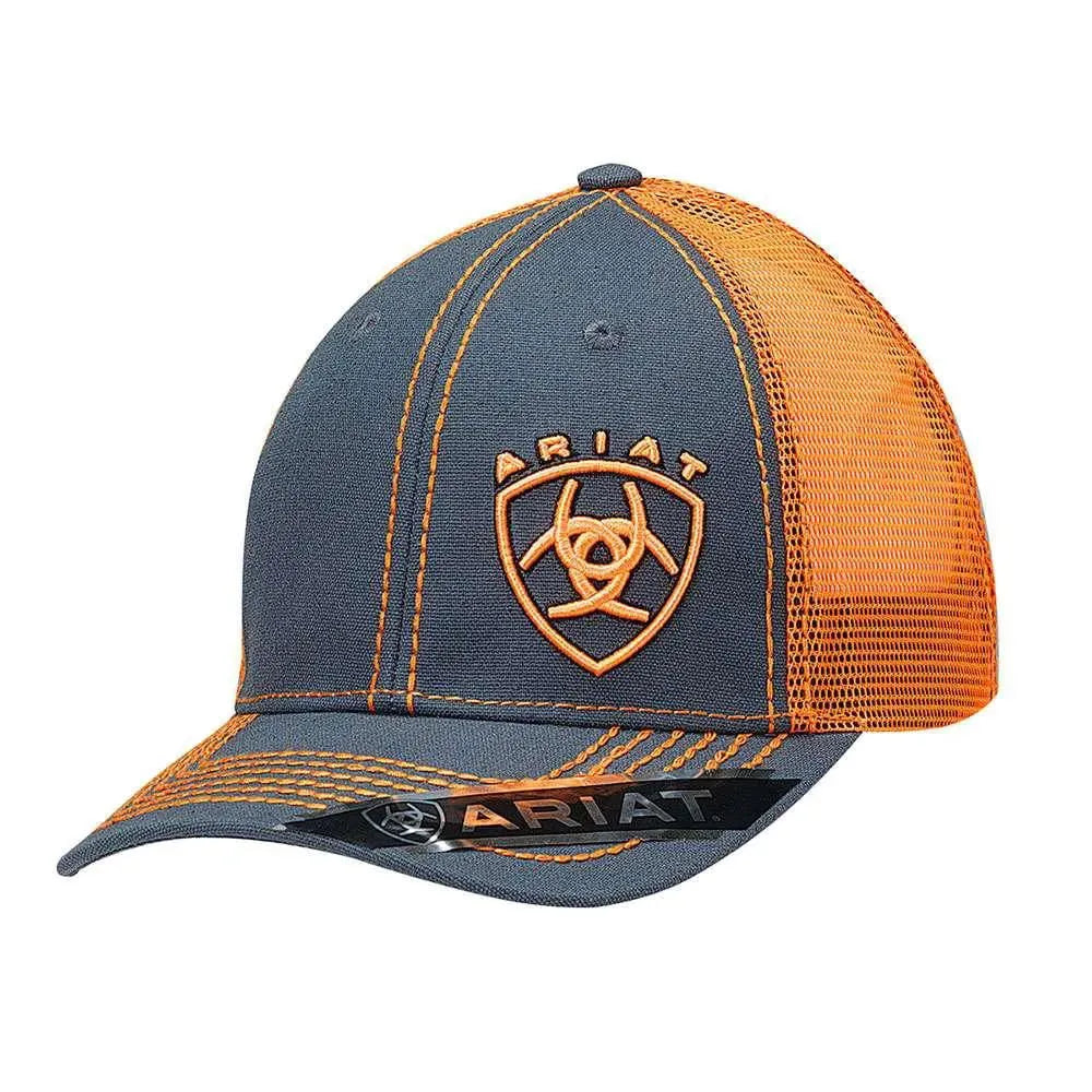 Ariat Escudo Naranja Levantado - Gorra Trucker