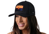 Arizona Flag Trucker Hat  |  Black CA Snapback