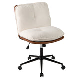 Silla de oficina sin brazos con respaldo reclinable