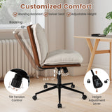 Silla de oficina sin brazos con respaldo reclinable