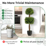40 Inch Artificial Boxwood Topiary Ball Tree for Front Porch Patio Home-Green