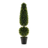 Árbol de topiario artificial de boj de 4 pies con enredaderas naturales y hojas de PE - Verde