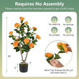 Árbol de camelias artificial de 36 pulgadas con floración, paquete de 2