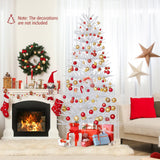 Árbol de Navidad artificial preiluminado de 7 pies con bisagras y 820 puntas de rama tipo coral