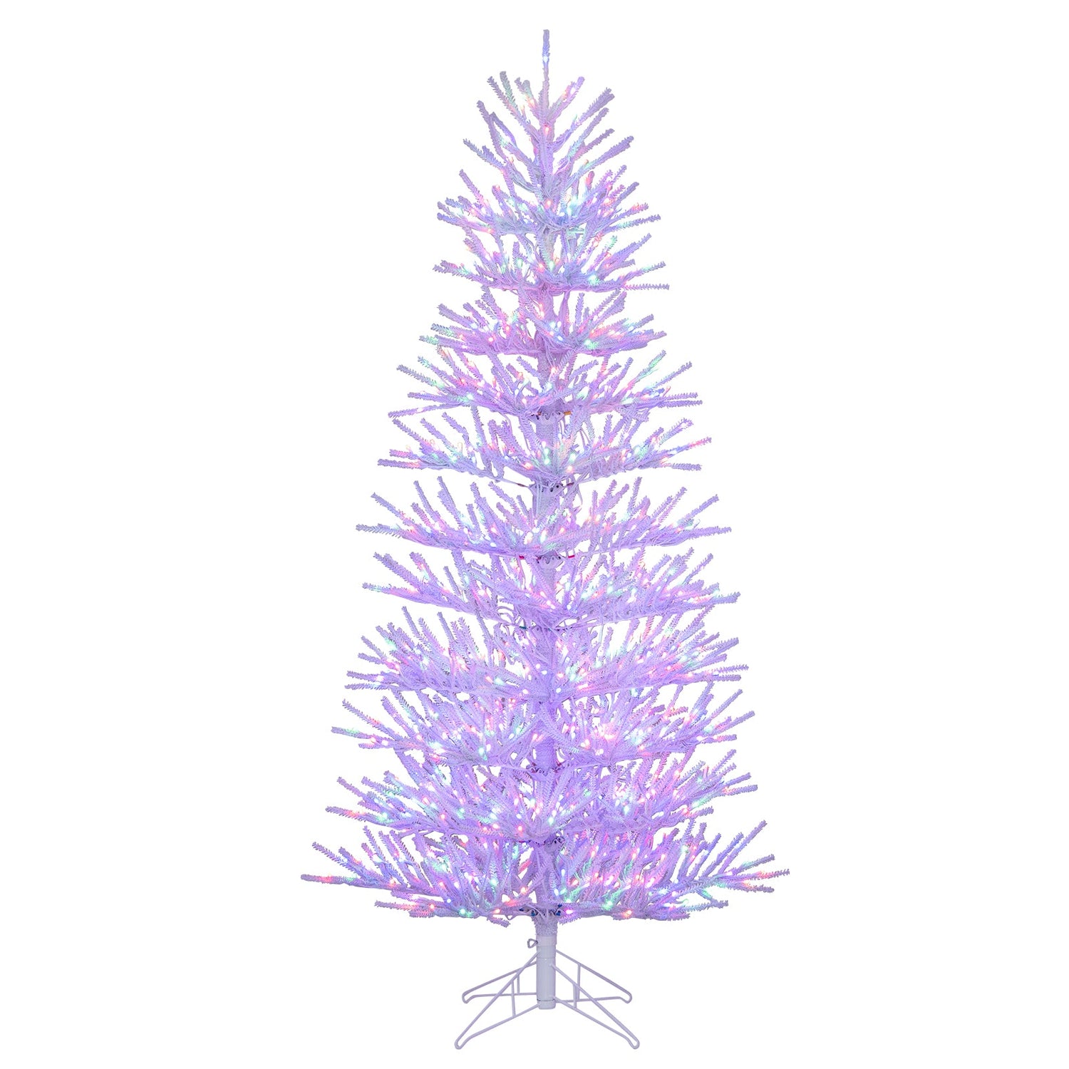 Árbol de Navidad artificial preiluminado de 7 pies con bisagras y 820 puntas de rama tipo coral
