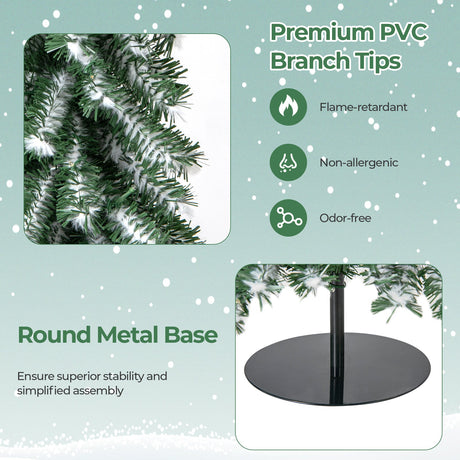 Set de 3 Árboles de Navidad Artificiales de 4/5/6 Pies con Nieve Acumulada Realista