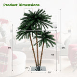 Palmera Artificial Iluminada con Base Metálica, 157 Puntas de Rama y 930 Luces LED Blancas Cálidas