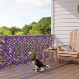 Panel Decorativo de Valla de Eucalipto Morado Sintético con Marco de Sauce Natural para Balcón Patio