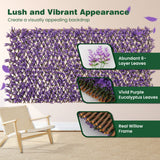 Panel Decorativo de Valla de Eucalipto Morado Sintético con Marco de Sauce Natural para Balcón Patio