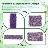Panel Decorativo de Valla de Eucalipto Morado Sintético con Marco de Sauce Natural para Balcón Patio