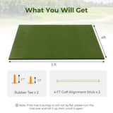 Alfombra de césped artificial para práctica de golf en interiores y exteriores Incluye 2 tees de goma y 2 varillas de alineación
