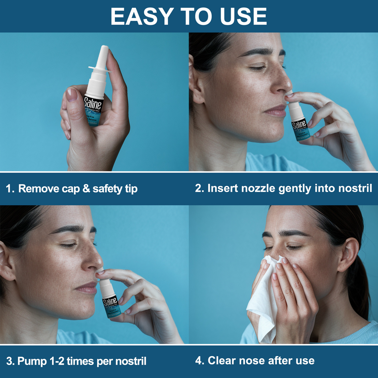 Shusher Care Spray nasal salino – Alivio de la congestión sin medicamentos ni conservantes para bebés y toda la familia
