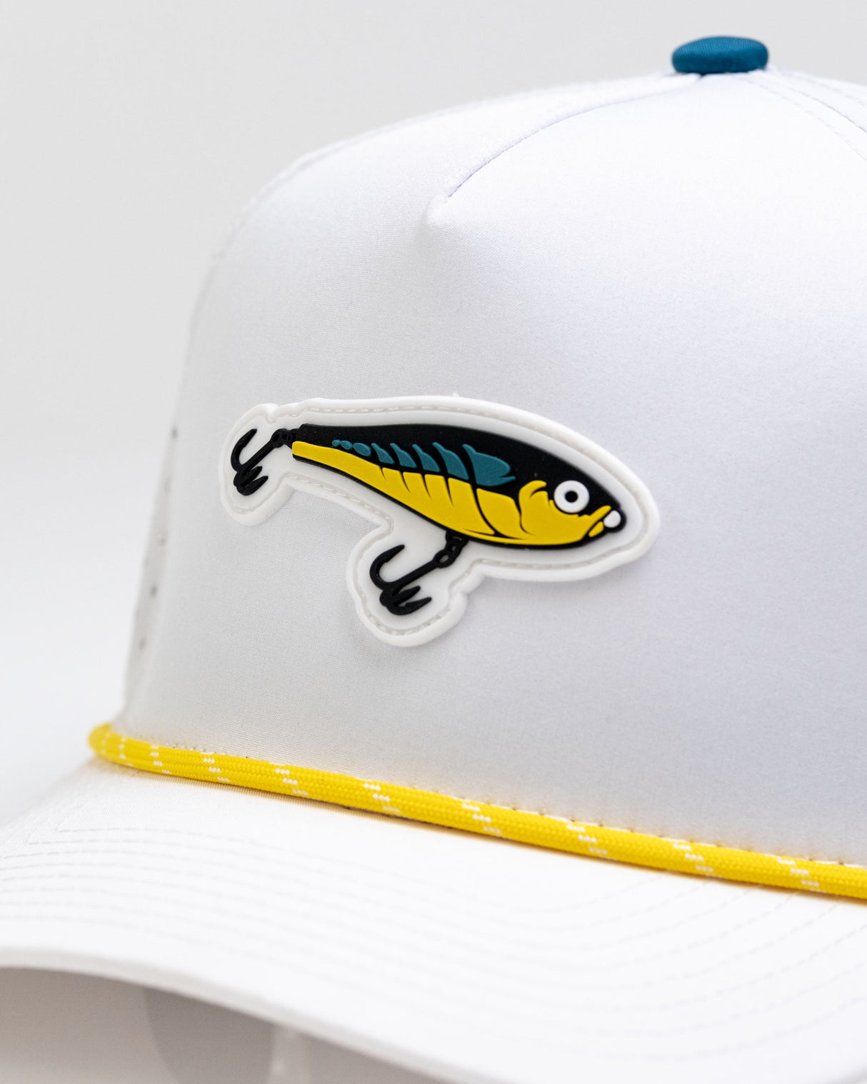 Señuelo de Pesca Blanco - Gorra de Cuerda Perforada