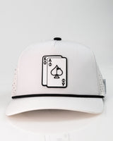 Gorra de Cuerda Perforada Ace/King Blanca