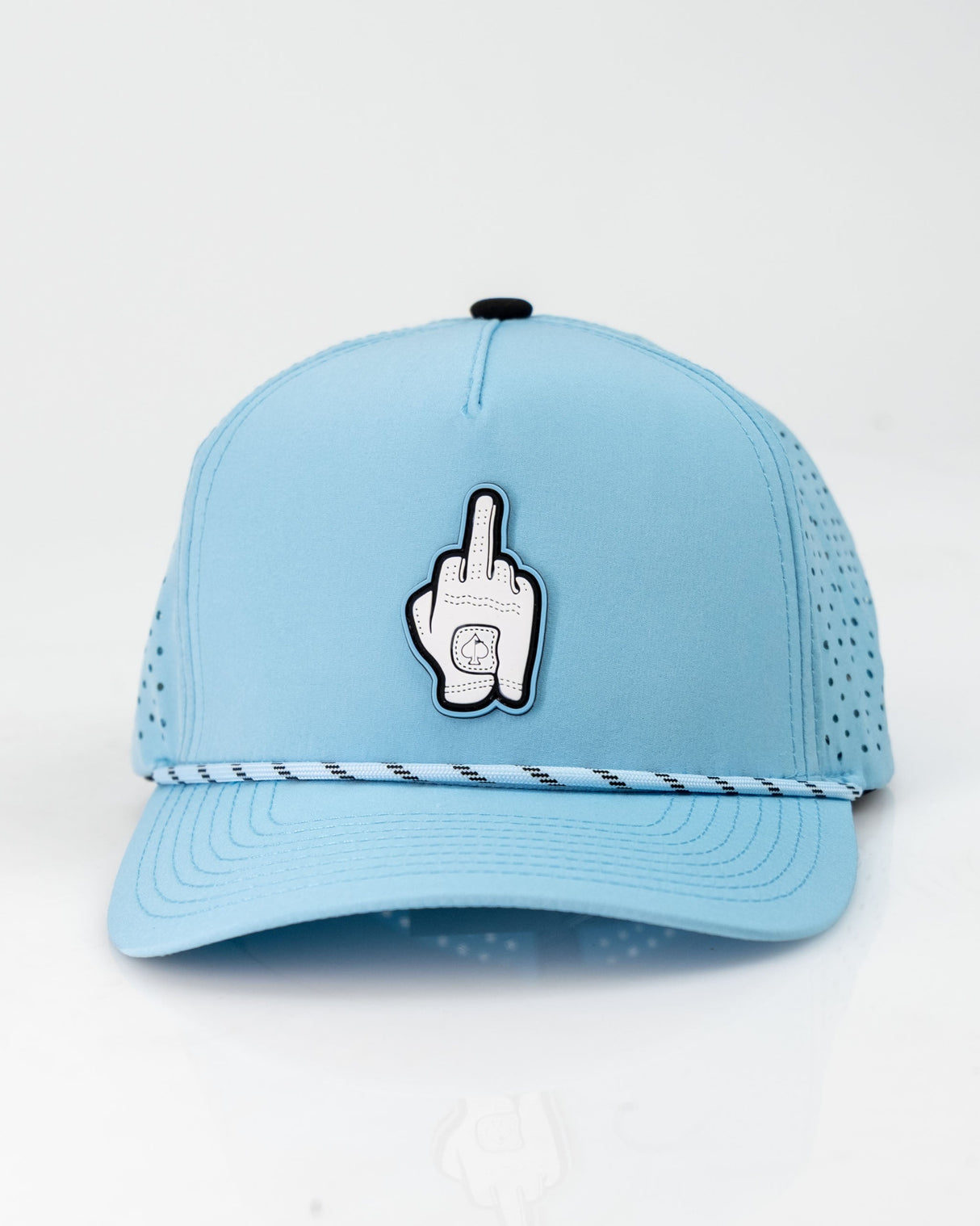 Gorra de cuerda perforada - Azul bebé, dedo medio