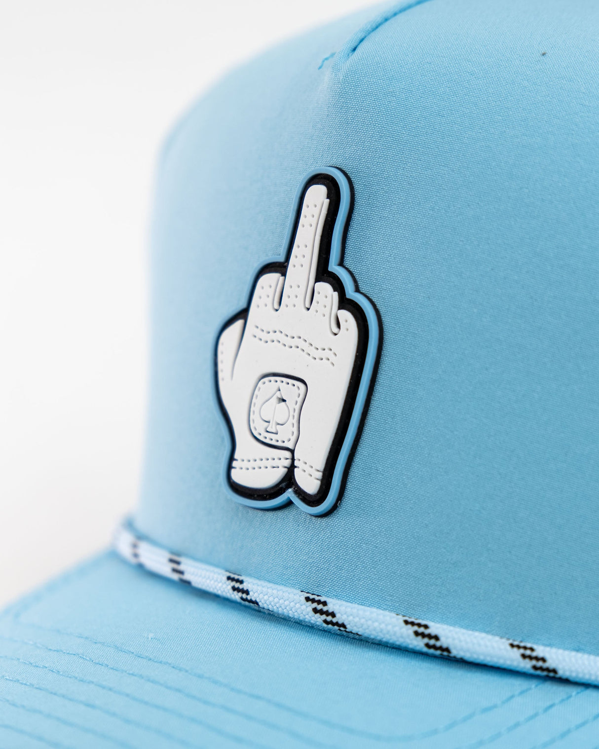 Gorra de cuerda perforada - Azul bebé, dedo medio