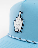Gorra de cuerda perforada - Azul bebé, dedo medio