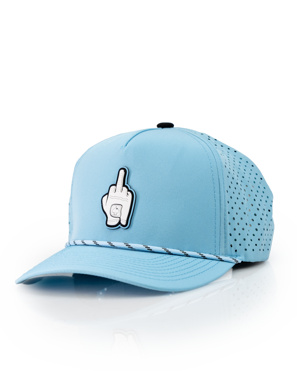 Gorra de cuerda perforada - Azul bebé, dedo medio
