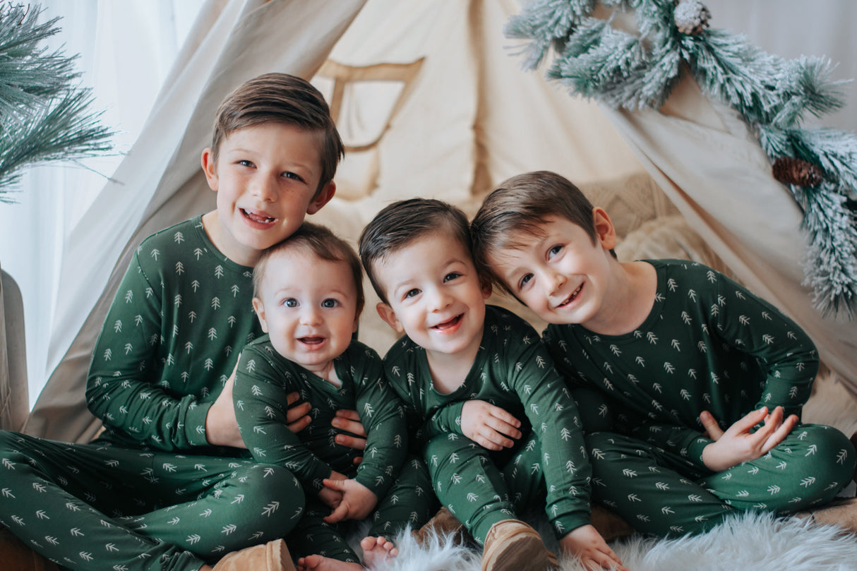 Pijama de bambú de árbol de Navidad - Conjunto de 2 piezas
